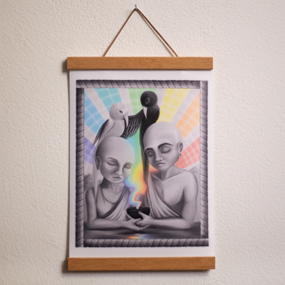 Magnetic wooden hanger frame - a4